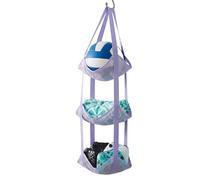 Contenitore per pallacanestro - 3 ripiani sopra la porta porta pallone, resistente rete resistente, design semplice, , per riporre attrezzature sportive domestiche, basket, calcio