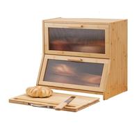 Contenitore Per Pane A Doppio Strato Per Piano Di Lavoro Della Cucina, Con Tagliere, Contenitore In Legno Di Grande Capacità, Per Riporre Il Pane In Cucina E Organizzare Il Piano Di Lavoro.(Style B)