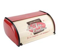 Contenitore per Pane in Metallo, Scatola per Pane Roll Top Vintage di Grande capacità Porta Pane Dispenser per Pane Scatola da Cucina per Conservazione del Pane 13,6 * 9,1 * 5,7 (Red)