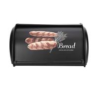 Contenitore per Pane - Organizzatore di Stoccaggio per con Contenitore per Contenitori per Pane in Acciaio Inossidabile di Grande Capacità(Nero)