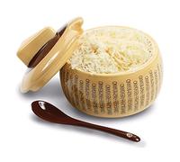 Contenitore per parmigiano, in ceramica, per 150 g di parmigiano, con cucchiaio, per porzioni perfette Beige-braun