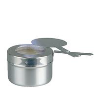 Contenitore per pasta combustibile APS, con chiusura a baionetta, supporto del bruciatore in acciaio inox, diametro Ø 9cm, altezza 6 cm