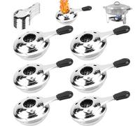 Contenitore per pasta combustibile, in acciaio inox, 6 bruciatori per fonduta, contenitore per pasta combustibile, bruciatore di alcool, contenitore con coperchio, per hot pot, barbecue, campeggio