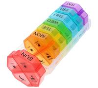 Contenitore per Pastiglie Settimanale Rotondo da Viaggio Sette Scomparti | PP Leggero, Coperchi Sicuri, Capienza Ampia, Conservazione Farmaci, Stile Pratico, Formato Portatile