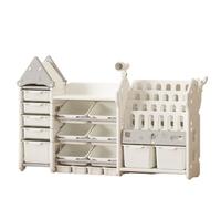 Contenitore per Peluche Scaffale Per Libri In Plastica Multistrato Per Riporre I Giocattoli Con Contenitori Per Rimovibili, Organizzatori Di E Per La Sala Giochi Baule Portagiochi per Bambini(C)