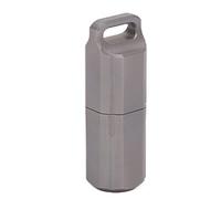 Contenitore per pillole in lega di titanio, piccolo, portatile, impermeabile, resistente, per escursionismo e campeggio, 4,7 cm