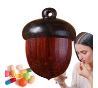 Contenitore per pillole,Organizzatore per pillole a forma di pinolo in legno,Organizzatore per pillole medicinali Accessorio per gioielli Organizzatore quotidiano per portapillole per tasca dellaborsa