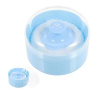 Contenitore per Piumino da Cipria per Bebé con Piumino Soffice Blu | Plastica, Uso con Sola Mano, per Polvere Fine Dopo Bagno, Riutilizzabile