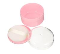 Contenitore per Piumino da Cipria, Rosa, in Plastica, da Viaggio | Piumino in Spugna Sintetica, per Cipria Corpo e Polvere Libera, Leggero, Portatile, per Casa e Trasporto
