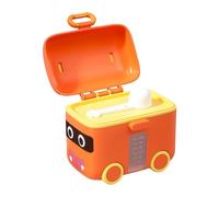 Contenitore per polvere di latte in polvere, dispenser per latte in polvere, con cucchiaio e manico, dispenser per latte in polvere a forma di auto, scatola per latte in polvere per bambini per picnic
