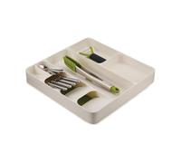 Joseph Joseph 85128 Drawerstore Contenitore per Posate, Utensili e Attrezzi Vari, 38.5 x 39.5 x 5.5 cm, Bianco/Verde