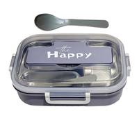 Contenitore per pranzo in acciaio inox con utensili, 3-Compartment Meal Prep Box, Leak-Resistant Microwave-Safe Tray for Workplace, Picnic, School, Camping, Strumenti