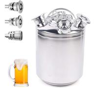 Contenitore per Pulizia della Birra, 10L Botte per Pulizia della Birra in Acciaio Inox, 3 Teste Dispositivo di Pulizia della Birra per Lance di Tipo A e S e G,per Impianto di Spillatura della Birra