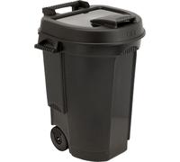 Contenitore per rifiuti 110 L con coperchio - mobile con rotelle - Contenitore per rifiuti robusto e resistente in nero