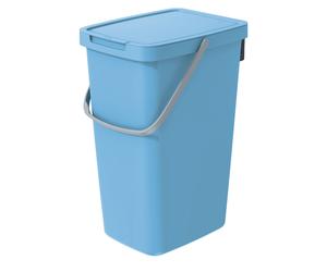 Contenitore per rifiuti blu chiaro con facile adattamento per differenziazione