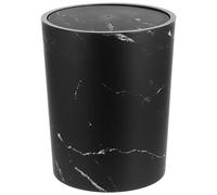 Contenitore per Rifiuti Grande in Plastica Nera con Coperchio a Ribalta | Anello Ferma Sacco, Design Moderno e Raffinato, per Cucina e Bagno, Capienza Ampia