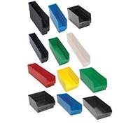 Contenitore per ripiani Quantum QSB103BK Economy 17-7/8"""" Lunghezza x 4-1/8"""" Larghezza x 4"""" Altezza Nero Confezione da 20