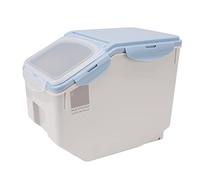 Contenitore per Riso, Ecologico, Resistente Alle Alte Temperature, Salvaspazio, Contenitore per Alimenti Ermetico in Plastica con Coppa per Fagioli (Blu 15 kg)
