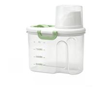 Contenitore per riso ermetico con beccuccio dosatore e timer, verde | Chiusura a scatto con guarnizione in silicone e contenitore trasparente per versare facilmente il cibo.