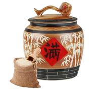 Contenitore per riso in ceramica con coperchio, ideale per conservare riso, tagliatelle e snack, barattolo di grano perfetto per organizzare la cucina