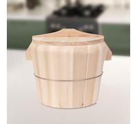Contenitore per riso rotondo con secchio per riso fumante in legno per snack