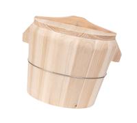Contenitore per riso rotondo con secchio per riso fumante in legno per snack