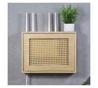 Contenitore per router WiFi, Montaggio a parete in legno di pino rattan marrone/bianco, diverse dimensioni(White B,L42*49.5cm/16.5 * 19.4in)