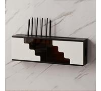 Contenitore per router WiFi, Scatola for router WiFi, mensola for montaggio a parete, organizer for cavi, multicolore, dimensioni multiple(Black+white,60cm/24in)