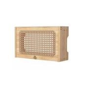 Contenitore per router WiFi, Scatola router in legno for montaggio a parete con porta in rattan multicolore 40-80 cm(Black,40cm/16in)