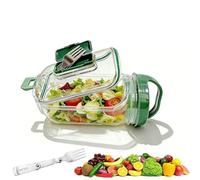 Contenitore per salad Pod, barattolo per insalata a prova di perdita, con contenitori a strati verticali, On The Go SaladJar con apertura laterale e perdita di salsa per condimenti, SaladContainer per
