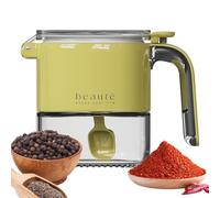 Contenitore per sale, coperchio girevole, contenitori per condimenti, scatola per condimenti con coperchio e cucchiaio, contenitore ermetico per sale pepe in polvere tavolo da pranzo dispensa cucina