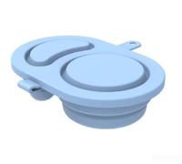 Contenitore per salse in silicone, confezione da 1, pieghevole, con doppio scomparto, coperchio a prova di perdite, per viaggi, portatile, per pranzi dei bambini (blu)