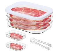 Contenitore per Salumi 3 Strati, Porta Formaggio da Frigorifero, Contenitori Frigo con Coperchio, Contenitore per Pancetta da Frigorifero, Contenitori Frigo con Coperchio