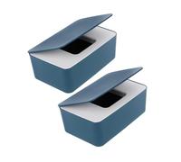 Contenitore per Salviette Umide con Coperchio Ermetico, 2 Pezzi Blu | Pp, Design Compatto Anti Perdita, per Viaggio e Bagno, Mantiene Umide Salviette e Fazzoletti