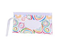 Contenitore per salviettine da viaggio, impermeabile, riutilizzabile, con cinturino da polso, stile bohémien, borsa ricaricabile per viaggi, attività all'aperto e passeggini, materiale: EVA, 26 x 16 x