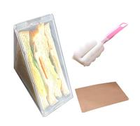 Contenitore Per Sandwich Da 1 Pezzo, Spazzola Per La Pulizia Da 1 Pezzo, Carta Assorbente Da 10 Pezzi, Contenitore Per Sandwich Portatile Riutilizzabile