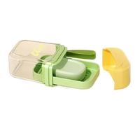 Contenitore per sapone da viaggio, contenitore per sapone portatile, vassoio a doppio strato, con nastro per appendere e scolapiatti per esterni, bagno, doccia, scuola, palestra, campeggio