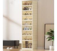 Contenitore per scarpe impilabile a 9 strati, pieghevole, multistrato, per scarpe da ginnastica, salvaspazio, in plastica, ideale per la casa e l'armadio