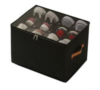 Contenitore per scarpe in tessuto con 16 divisori per l'organizzazione regolabile delle scarpe, progettato per un uso efficiente dell'armadio e dello spazio d'ingresso (nero)