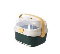 Contenitore Per Scolabiberon con Scolapiatti, Contenitore Portatile Per Riporre Biberon con Coperchio Portabiberon Per Neonati E Bambini Piccoli(Verde)