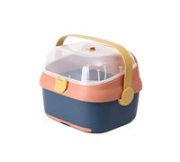 Contenitore Per Scolabiberon con Scolapiatti, Contenitore Portatile Per Riporre Biberon con Coperchio Portabiberon Per Neonati E Bambini Piccoli(Blu)