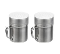 Contenitore per shaker per polvere in acciaio da 2 con | Manico ergonomico con fori centrali spolverata controllata farina cacao e cannella nelle cucine