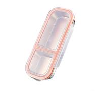 Contenitore per snack, a prova di perdite, a 3 scomparti, in acciaio inox, per conservare cibi freschi e separati al lavoro, a scuola o in viaggio (2 scomparti)
