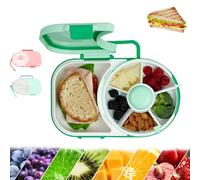 Contenitore per snack - Design portatile riutilizzabile con grandi scomparti, cinghia da polso e funzione a prova di umidità per scuola e viaggi