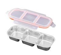 Contenitore per snack diviso in acciaio - Scatola per alimenti portatile impermeabile, doppio scomparto lavabile in lavastoviglie, conservazione ecologica durevole per il pranzo | Scatola per