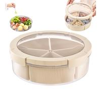 Contenitore per snack, frutta, per verdure, vassoio rotondo con coperchio, contenitore per snack, noci, caramelle