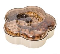 Contenitore per snack in stile cinese con coperchio, contenitore per frutta | Fiore Design Cinese Stile Snack Box, 5 Scomparti Frutta Secca Contenitore con Vassoio Rimovibile, Food Safe PP per ps Nut