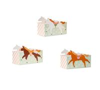 Contenitore per snack per bambini, 17 x 11 x 7 cm, set da 3 pezzi, ciotole per finger food con motivo cavalli, Candy Bar & Salty Bar Box per caramelle e snack per feste, decorazione di compleanno per