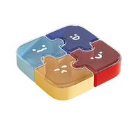 Contenitore per snack portatile per bambini, contenitore per il pranzo a più scomparti, chiusura sicura con coperchio, porta alimenti durevole e riutilizzabile, organizer con divertente stile puzzle,