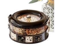 Contenitore per snack - Vintage Treat Storage Organizer, Snackle Box with Divided Sections for Candy, Nuts, Fruits, Strawberries | Double Layer Round Rotating Fruit and Treat Plater for Home